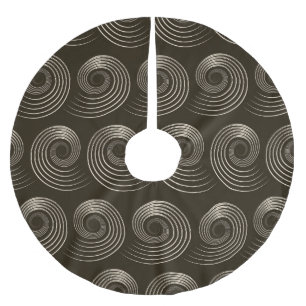 Falda Para El Árbol De Navidad De Poliéster Cursos espirales: Patrón de Vintage elegante