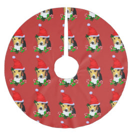 Falda Para El Árbol De Navidad De Poliéster Cute Beagle Navidades Merry