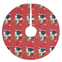 Falda Para El Árbol De Navidad De Poliéster Cute Border Collie Navidades Merry