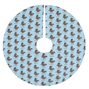 Falda Para El Árbol De Navidad De Poliéster Cute Clydesdale personalizado de caballo ilustraci