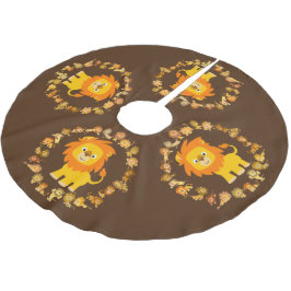 Falda Para El Árbol De Navidad De Poliéster Cute Personalizado Lion Mandala Tree Skirt