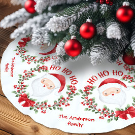 Falda Para El Árbol De Navidad De Poliéster Cute Santa Claus Familia Nombre Falda Árbol de Nav