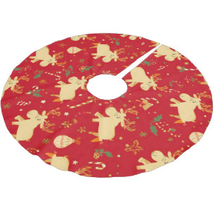 Falda Para El Árbol De Navidad De Poliéster Cute Simple feliz navidad personalizado reno patat