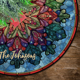 Falda Para El Árbol De Navidad De Poliéster Cute stained glass mandala custom christmas