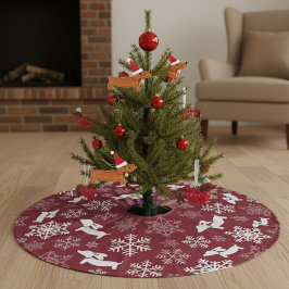 Falda Para El Árbol De Navidad De Poliéster Dachshund Christmas Tree Skirt Wiener Dog Holiday