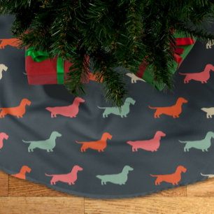 Falda Para El Árbol De Navidad De Poliéster Dachshund Silhouettes Wiener Dog Lover's