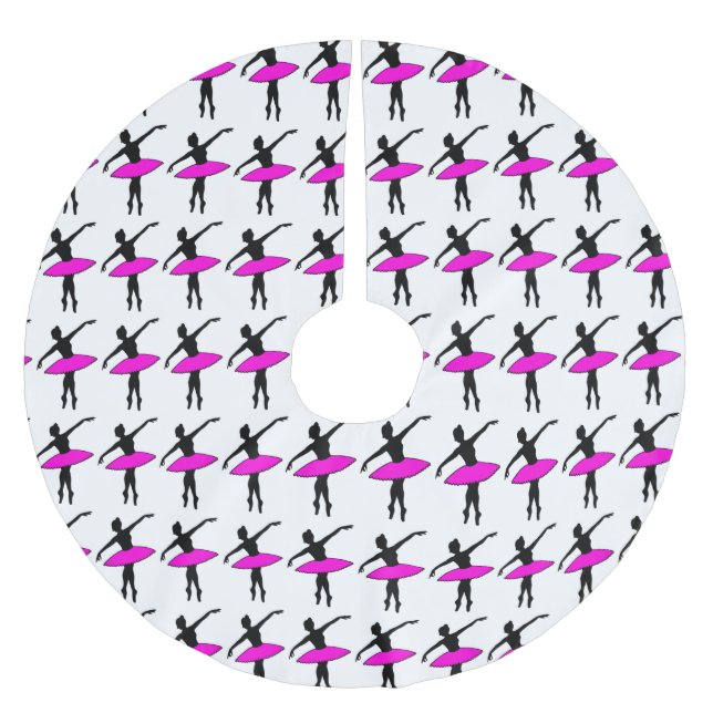 Falda Para El Árbol De Navidad De Poliéster Dancing Ballerinas Ballet Dance Teacher Studio (Anverso)