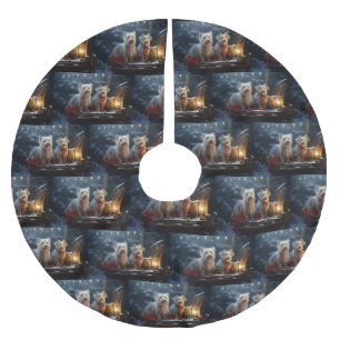 Falda Para El Árbol De Navidad De Poliéster Decoración de los Navidades australianos del Terri