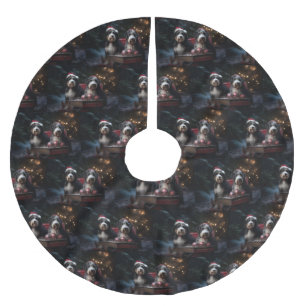 Falda Para El Árbol De Navidad De Poliéster Decoración de los Navidades de Bernedoodle Snowy S