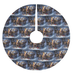 Falda Para El Árbol De Navidad De Poliéster Decoración de los Navidades Pitbull Snowy Sleigh