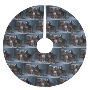 Falda Para El Árbol De Navidad De Poliéster Decoración de los Navidades Snowy Sleigh de Blueti