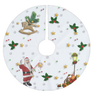 Falda Para El Árbol De Navidad De Poliéster Decoración de Navidades Coloridos Pinceladas Polié