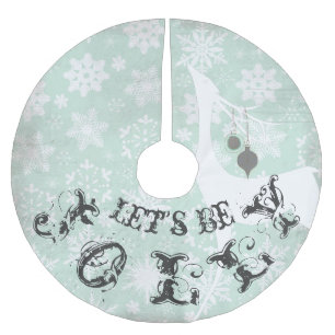 Falda Para El Árbol De Navidad De Poliéster Deer Vamos a ser la falda del árbol feriado alegre