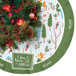 Falda Para El Árbol De Navidad De Poliéster Dejemos que nieve cueste reno nombre Navidades ver