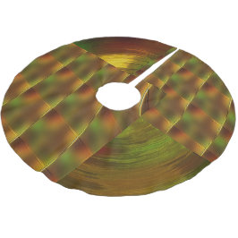 Falda Para El Árbol De Navidad De Poliéster "Dejen que el oro y la obra verde" se desmoronen á