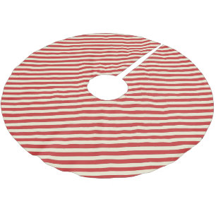Falda Para El Árbol De Navidad De Poliéster Delgado Caña de Caramelo de Navidad Vintage Rojo E