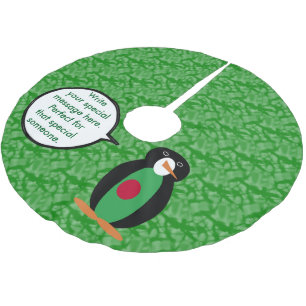 Falda Para El Árbol De Navidad De Poliéster Día de la Bandera de Bangladesh Señora Pingüino Ha