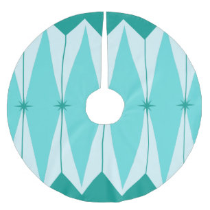 Falda Para El Árbol De Navidad De Poliéster Diamantes geométricos y falda de árbol Starbursts