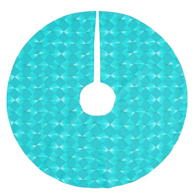 Falda Para El Árbol De Navidad De Poliéster Diamantes satinados de mediados del siglo - turque (Anverso)