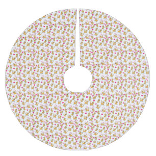 Falda Para El Árbol De Navidad De Poliéster Dibujo de gato   Corte Cat Valentine