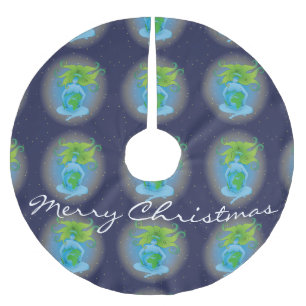 Falda Para El Árbol De Navidad De Poliéster Diosa de Gaia de Nueva Era Thunder_Cove