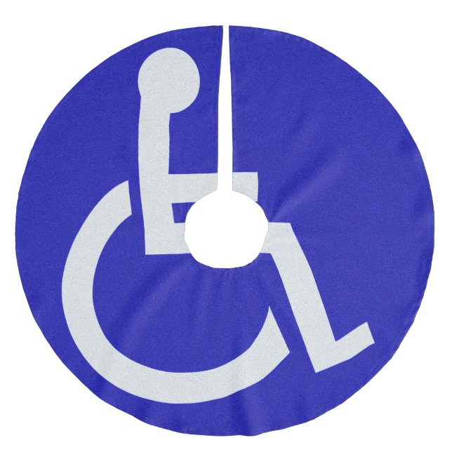 Falda Para El Árbol De Navidad De Poliéster Discapacitado (Anverso)