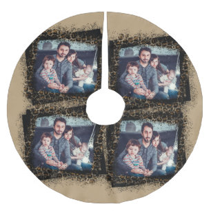 Falda Para El Árbol De Navidad De Poliéster Diseñar tu propia foto de la familia de marcos Leo