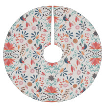 Diseño de arte folclórico florido con flores rojas