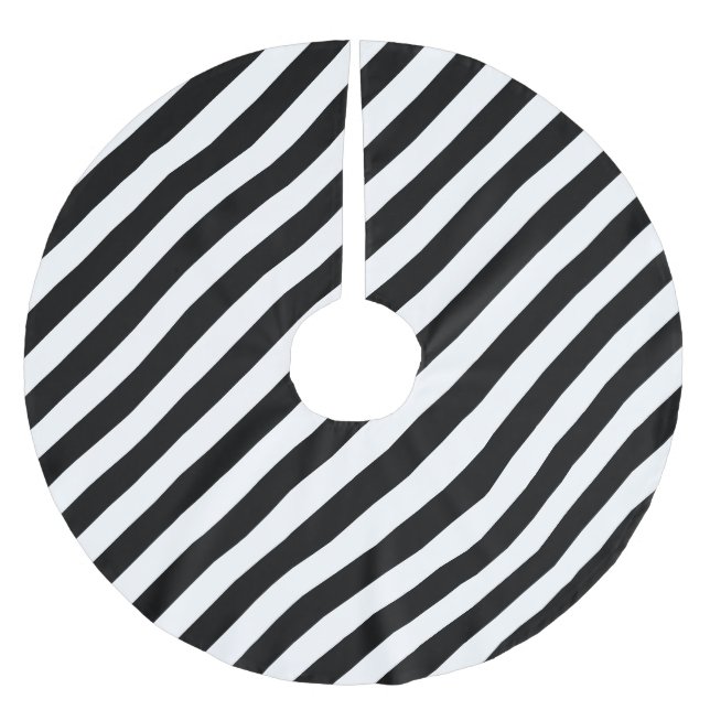 Falda Para El Árbol De Navidad De Poliéster Diseño de banda monocroma (Anverso)