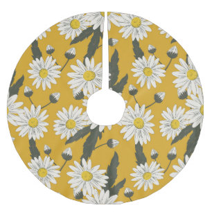 Falda Para El Árbol De Navidad De Poliéster Diseño de bufanda floral, fondo vintage.