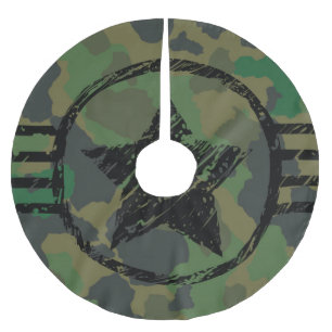 Falda Para El Árbol De Navidad De Poliéster diseño de camuflaje militar