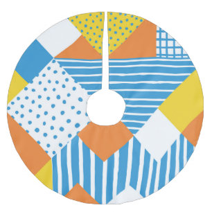 Falda Para El Árbol De Navidad De Poliéster Diseño de fondo abstracto geométrico vintage