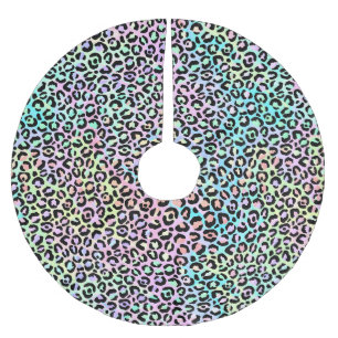 Falda Para El Árbol De Navidad De Poliéster Diseño de la serie de leopardo irlandés 5