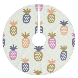 Falda Para El Árbol De Navidad De Poliéster Diseño de patrones de cosecha de piña sin soldadur