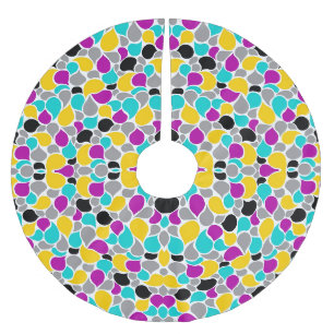 Falda Para El Árbol De Navidad De Poliéster Diseño de patrones sin fisuras coloridos lindos