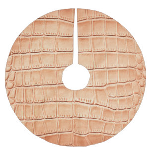 Falda Para El Árbol De Navidad De Poliéster Diseño de textura de cuero reptil naranja