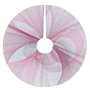 Falda Para El Árbol De Navidad De Poliéster Diseño fractal gris rosa claro abstracto moderno