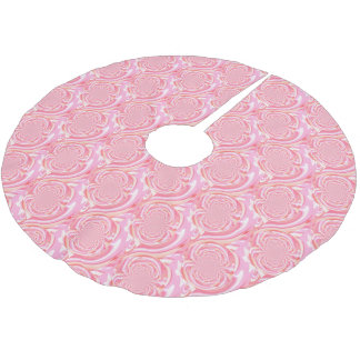 Falda Para El Árbol De Navidad De Poliéster Diseño fractal moderno rosa y rojo