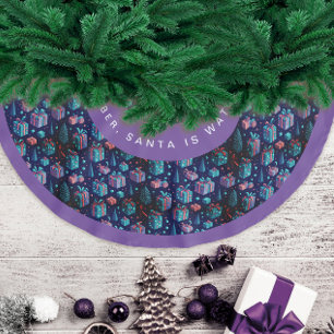 Falda Para El Árbol De Navidad De Poliéster Diversión Moderno Purpura Feliz Navidad Estación S