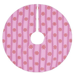 Falda Para El Árbol De Navidad De Poliéster Divertidos y Navidades rosas pimienta dulce