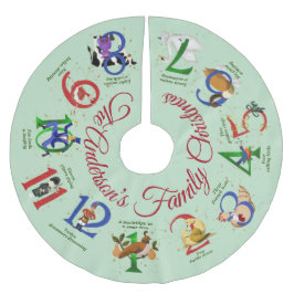 Falda Para El Árbol De Navidad De Poliéster Doce días de Navidades