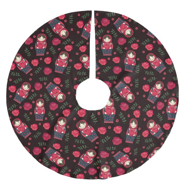 Falda Para El Árbol De Navidad De Poliéster Dólares anidantes (Anverso)