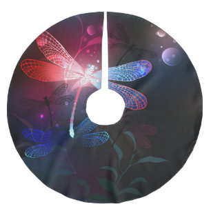 Falda Para El Árbol De Navidad De Poliéster Dragón rojo