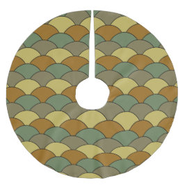 Falda Para El Árbol De Navidad De Poliéster Dragon Scales, Fans, Waves, Seigaiha, Camouflage
