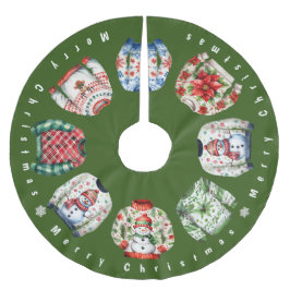 Falda Para El Árbol De Navidad De Poliéster Dulce Navidades feos