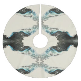 Falda Para El Árbol De Navidad De Poliéster Ecos Tidal — Patrón Abstracto de Tinta Fluida