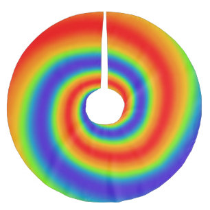 Falda Para El Árbol De Navidad De Poliéster Efecto espiral colorido del gradiente del arcoiris
