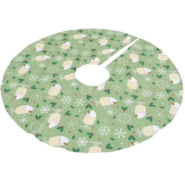 Falda Para El Árbol De Navidad De Poliéster Eggnog Pattern (Angular)