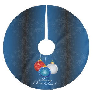 Falda Para El Árbol De Navidad De Poliéster El azul blanco rojo patriótico adorna Felices