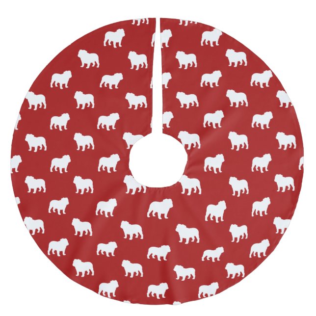 Falda Para El Árbol De Navidad De Poliéster El bulldog siluetea el modelo (Anverso)